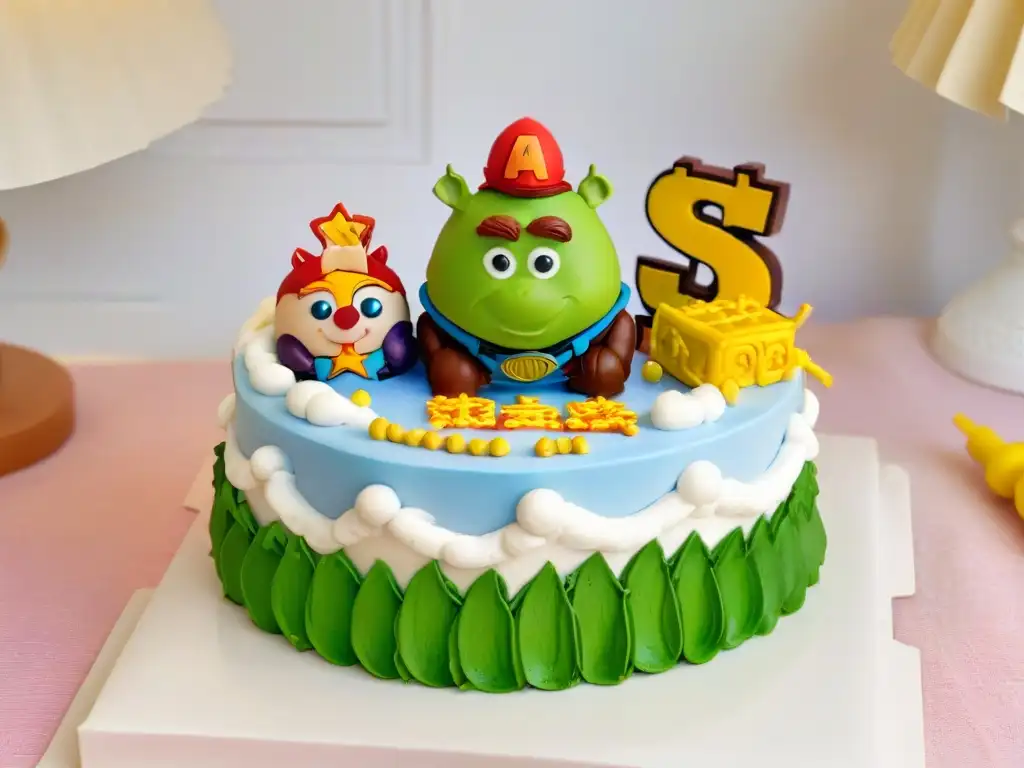 Pastel Toy Story con detalles increíbles Una tarta de Toy Story detallada, con figuras de Buzz Lightyear y Woody
