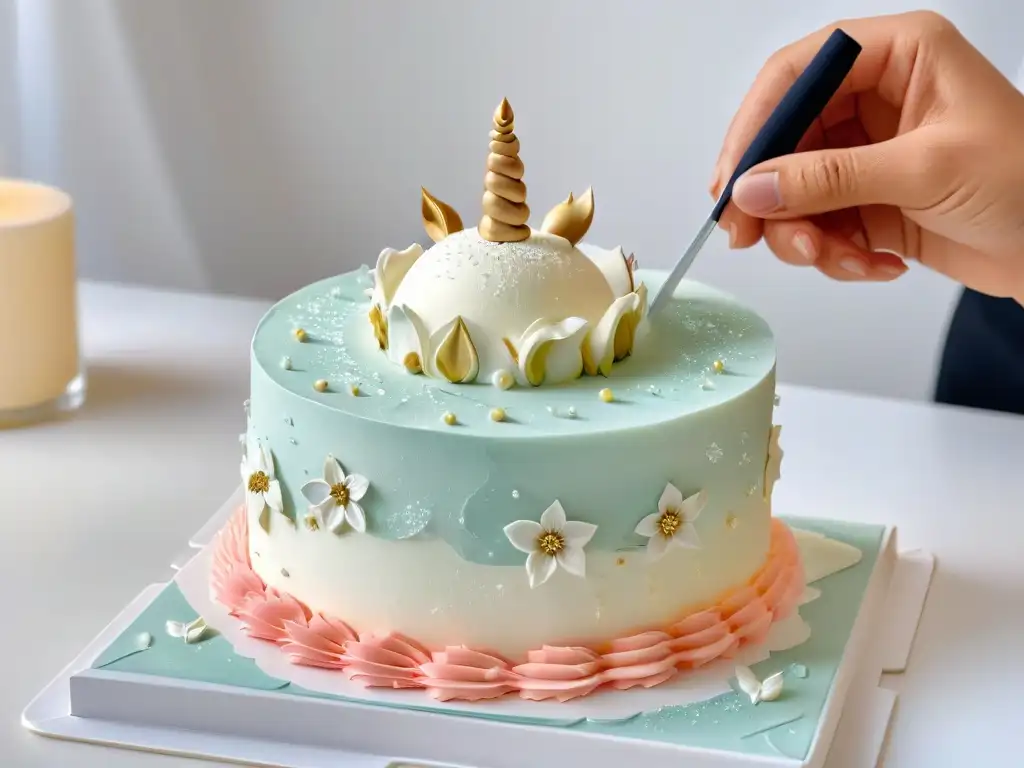 Tarta temática: creatividad y técnica en escultura de unicornio de fondant