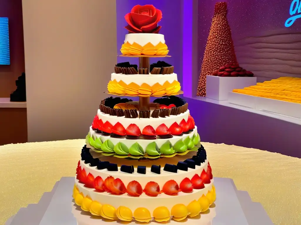 Torre de macarons, una deliciosa obra de arte de repostería internacional con sabores del mundo, decorados con detalle