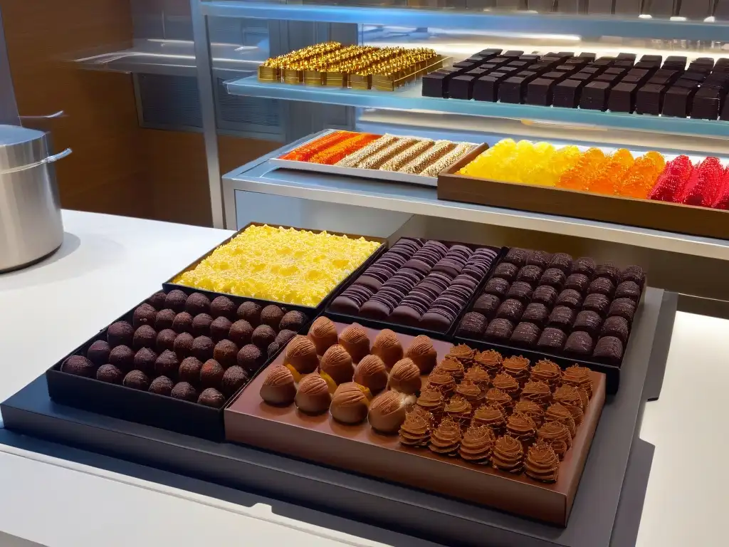 Tour por una lujosa chocolatería belga con tendencias de repostería, chocolates artesanales y elegante decoración minimalista