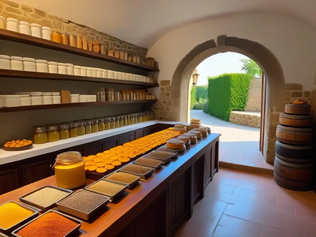 En un tranquilo convento ibérico, nuns preparan recetas dulces con amor bajo la cálida luz del sol