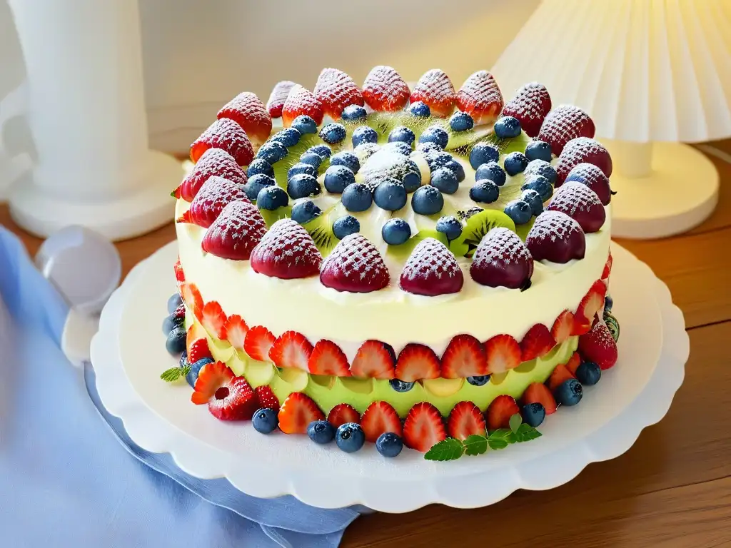 Trifle de verano fácil: Delicioso postre con frutas vibrantes, bizcocho esponjoso y crema de vainilla en un elegante recipiente de cristal