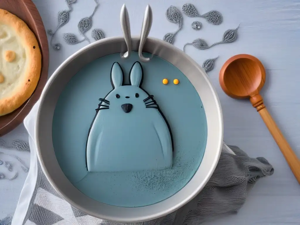 Utensilios de repostería anime Studio Ghibli en un ambiente mágico y elegante