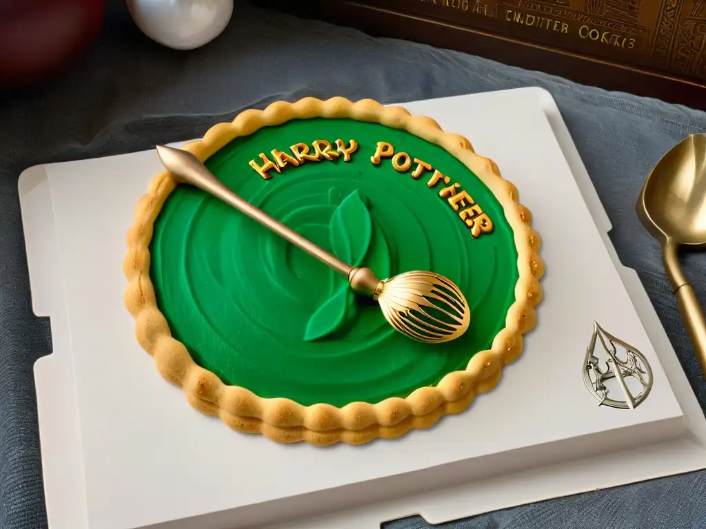 Utensilios de cocina mágicos de Harry Potter en encimera minimalista Utensilios de repostería Harry Potter brillando en una encantadora cocina minimalista