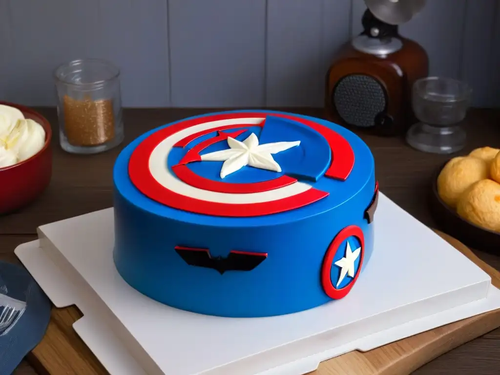 Utensilios de repostería Marvel: arte y precisión Utensilios de repostería de superhéroes brillan en moderna cocina, deslumbrando con diseños icónicos de Marvel