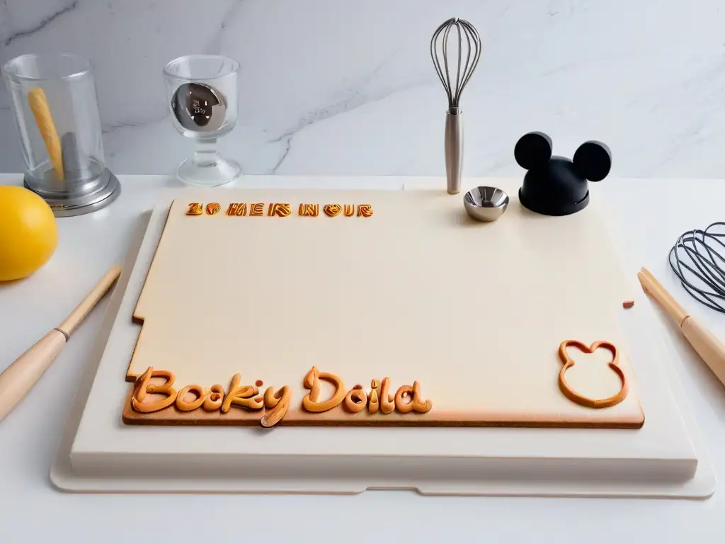 Utensilios de repostería con diseño de Mickey Mouse en cocina minimalista Utensilios de repostería con tendencias de Mickey Mouse en cocina minimalista