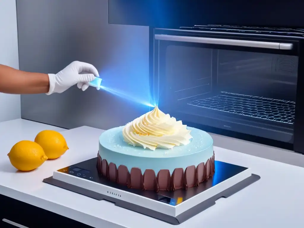 Vista detallada de cocina moderna con Realidad aumentada en repostería innovadora